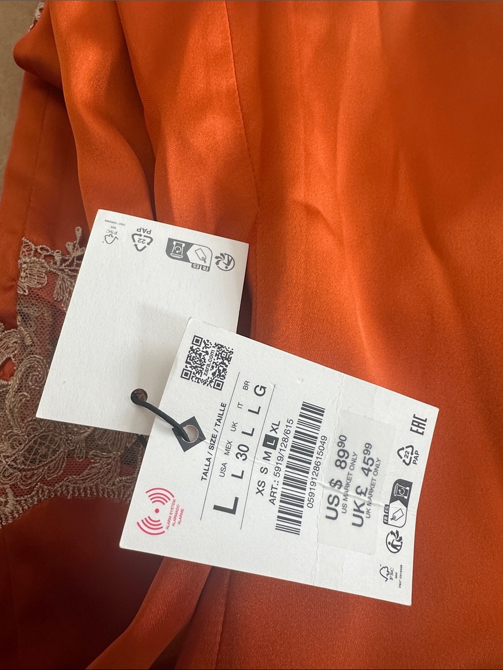 SATIN EFFECT EMBROIDERED PANTS - Picture 10 of 11